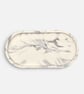 White and Grey Marbled Oval Jewellery Tray, Decorative Catchall Dish - Image 2