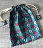 Reusable Cotton Fabric Floral Drawstring Gift Bag FREE POSTAGE - Image 1