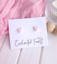 Pastel Pink Mini Heart Stud Earrings, Minimalist Jewellery, Accessories & Gifts