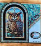 Stained Glass Style Owl Birthday Greeting Card