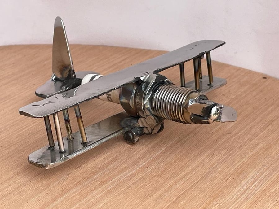 Plane made from spark plugs 