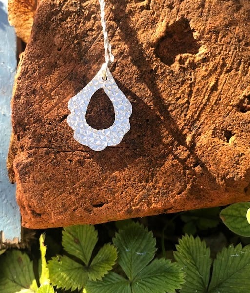 Handmade Fine Silver 999 Textured Pendant – Unique Silver Necklace