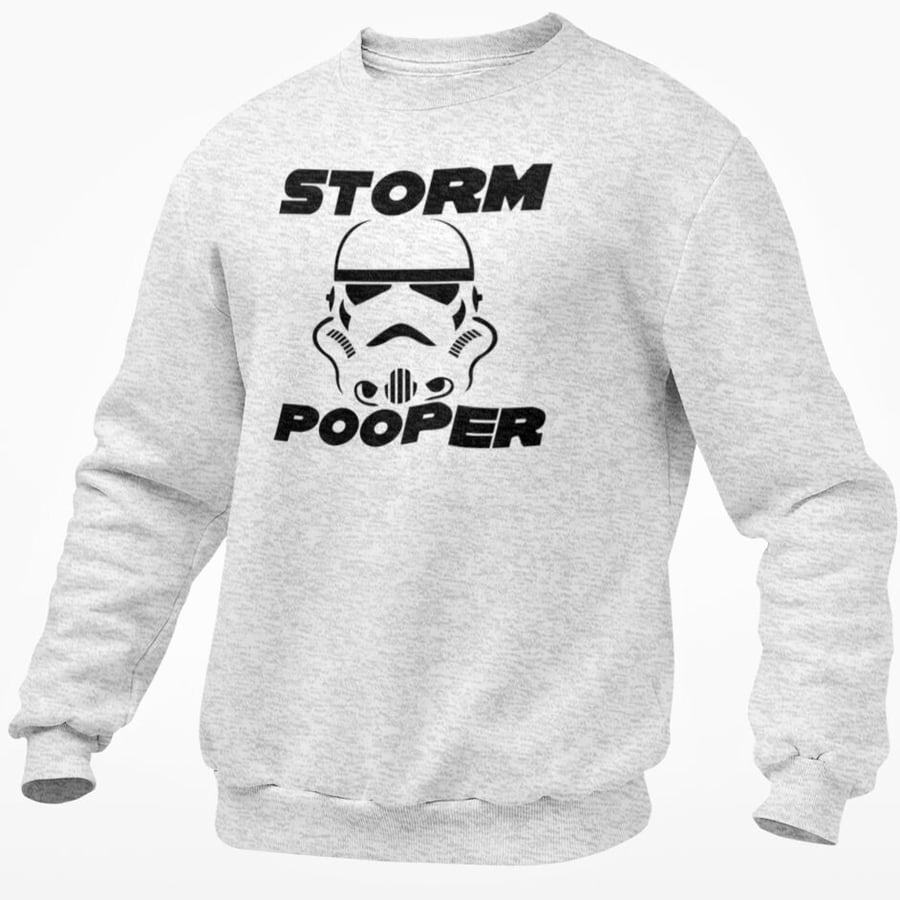 Storm Pooper Jumper Sweatshirt Novelty Funny Star Wars Storm Trooper Theme 