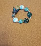 Dark butterfly, lampwork style beaded bracelet with novelty beads small size