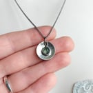 Tayside Moss Agate Personalised Handmade Scottish Large Domed Disc Necklace