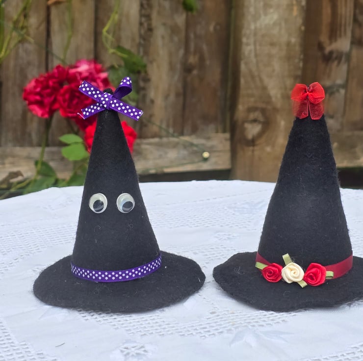Halloween Decorations Indoor 5-Pack Black Witch Hats 15