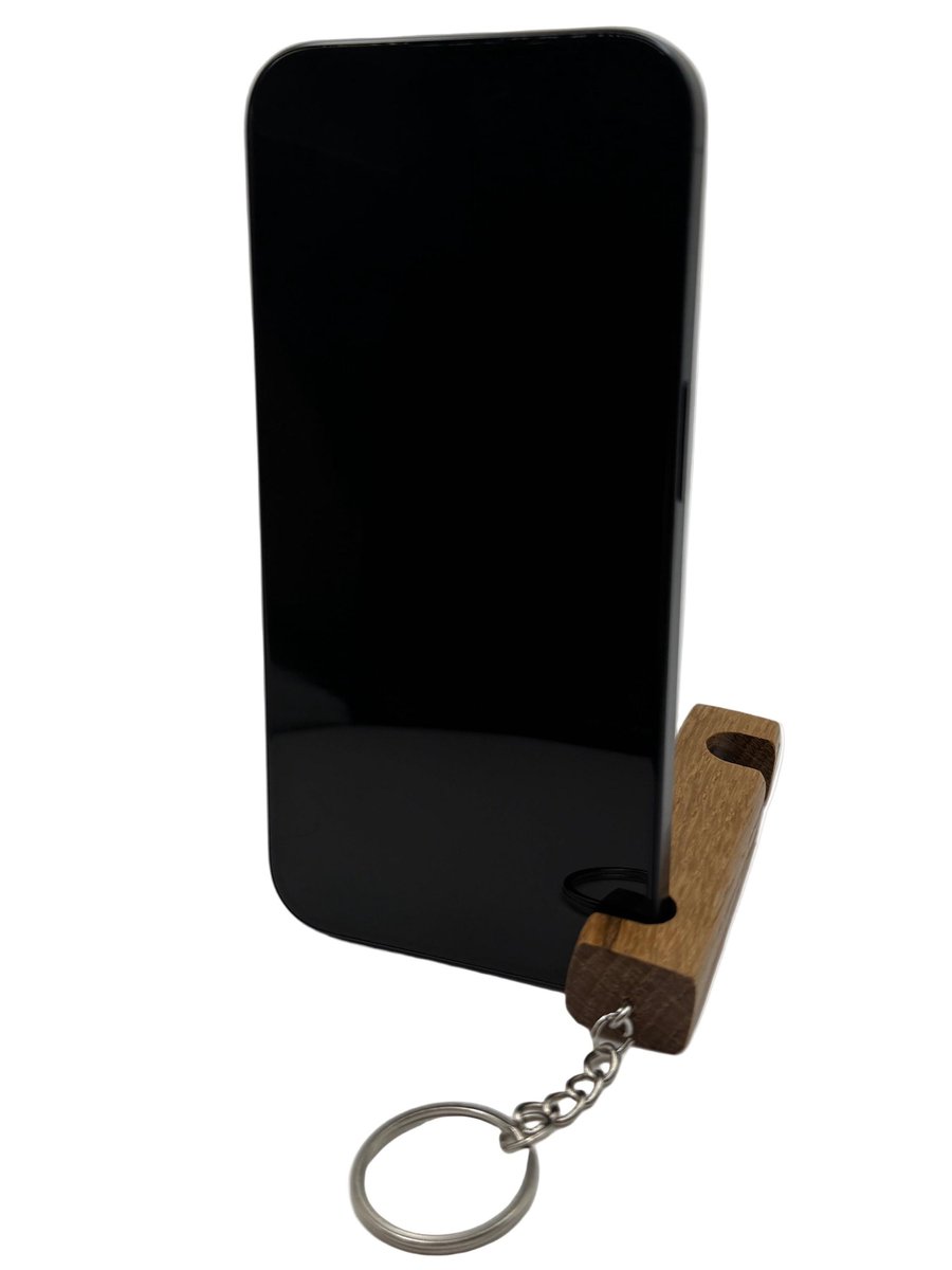 Keyring Phone Holder - Oak