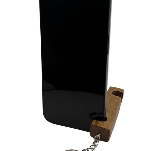Keyring Phone Holder - Oak