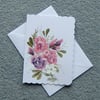 hand painted original art floral blank greetings card ( ref F 223 )