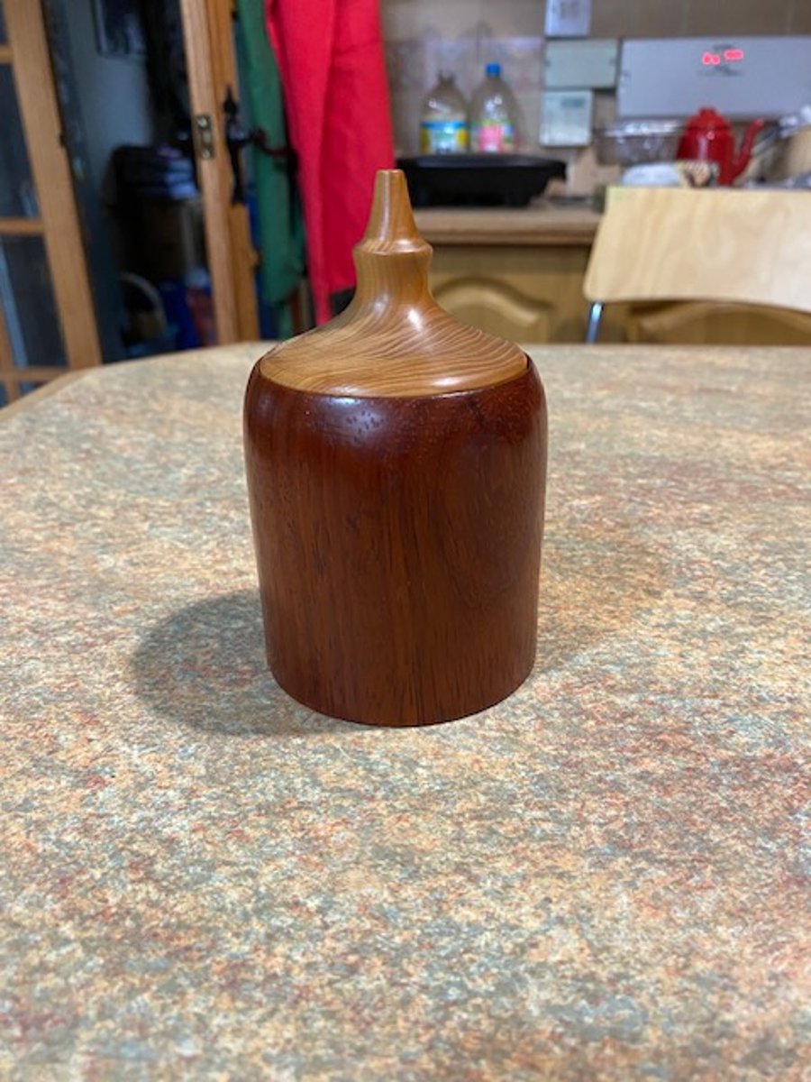 Padauk and Elm lidded pot