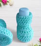 Spring Green Crochet Baby Booties, Gender-Neutral Cot Shoes, Newborn Slip-On  - Image 6