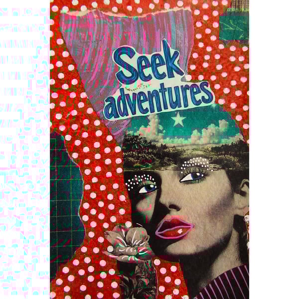 Retro Style Feminist Pop Art Painting Inspirational Abstract Female Portrait 