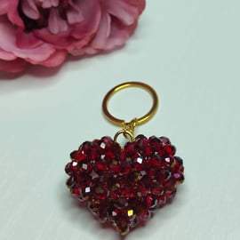 Heart shape beaded keyring