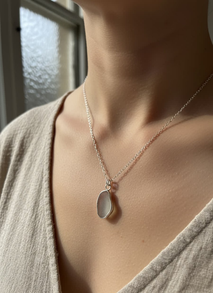 Handmade Sea Glass Necklace – Recycled Sea Glass from the Dorset Coast