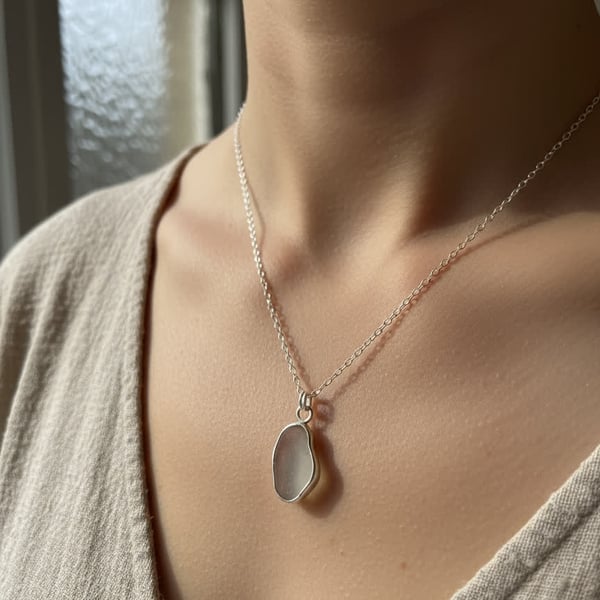 Handmade Sea Glass Necklace – Recycled Sea Glass from the Dorset Coast