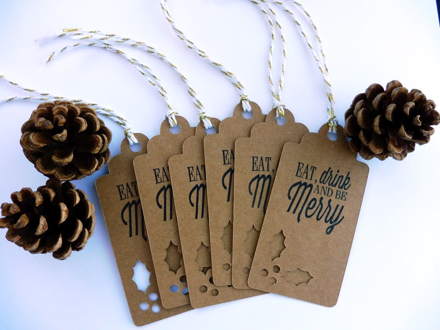 GT0018 - Eat, Drink and be Merry - Pk 6 Gift Tags