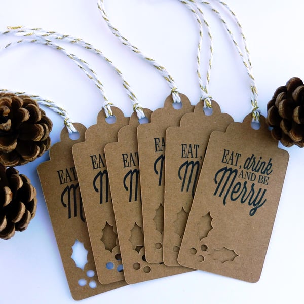 GT0018 - Eat, Drink and be Merry - Pk 6 Gift Tags