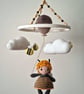 Baby Mobile - Handmade Crib Decor - Crochet Bee Themed Baby Shower Gift