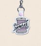 Sewist Keyring - Embroidered Needle and Thread Faux Leather Bag Charm