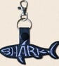 Shark Keyring - Embroidered Sea Creature Word Art Bag Charm - Image 3