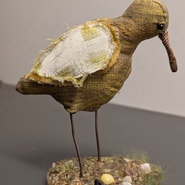 Wading bird inspired fabric sculpture ornament decoration 