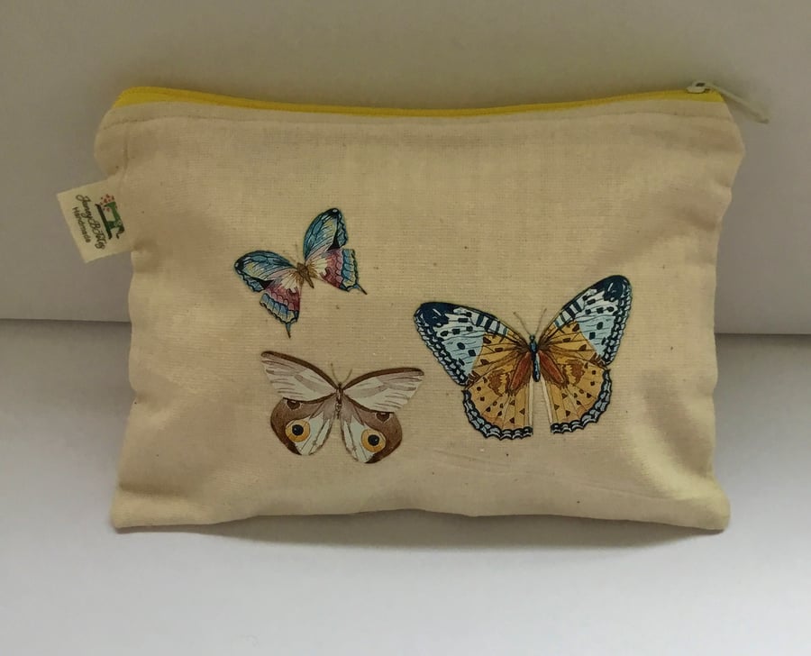 Three butterflies makeup bag.