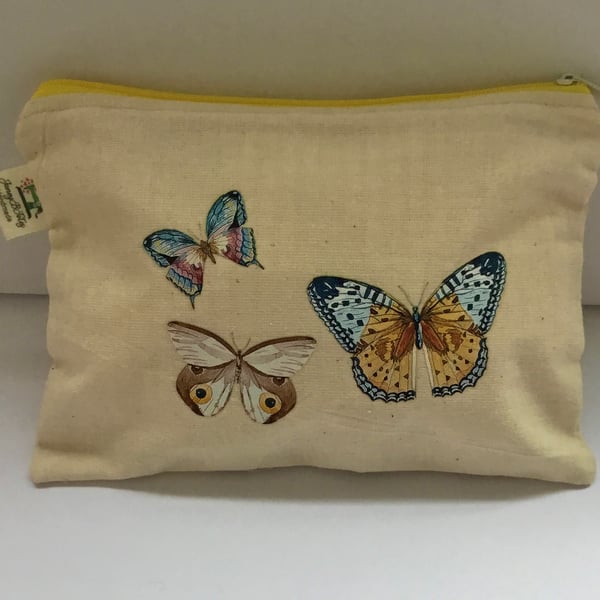 Three butterflies makeup bag.