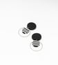 ANGELA Statement Earrings in Black with Trendy Black and White Stripes