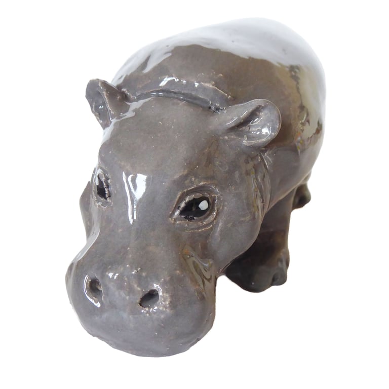 Hippopotamus Ceramic Ornament - Handmade