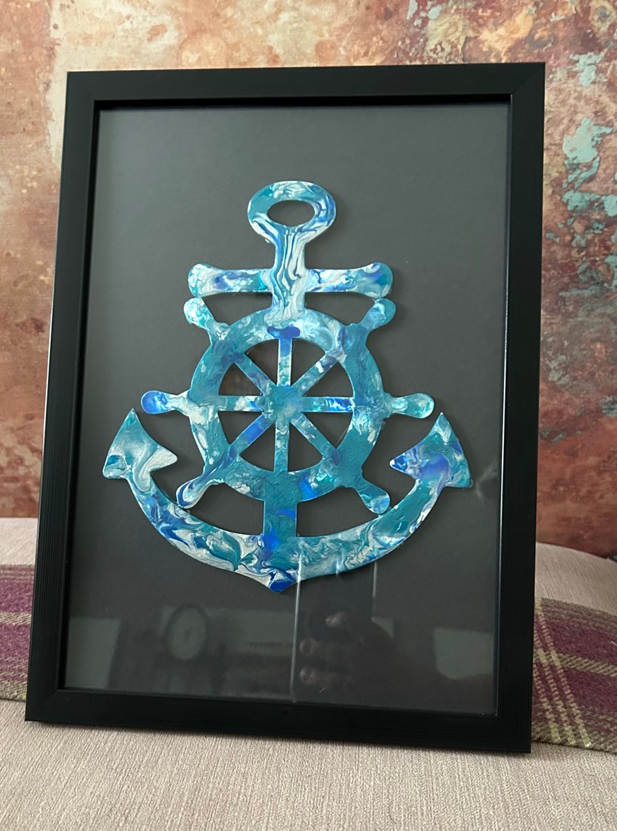 Anchor and ships wheel picture