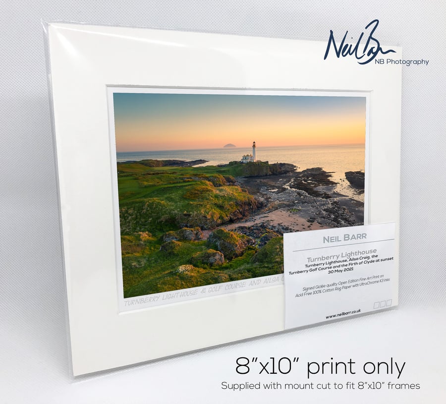 Turnberry Lighthouse, Golf Course and Ailsa Craig - A5 (10"x8") Unframed Print