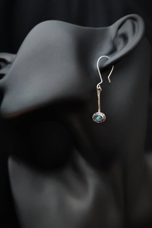 Labradorite sterling silver drop earrings