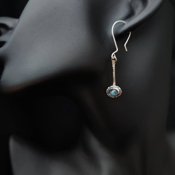 Labradorite sterling silver drop earrings