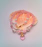Pink Floral Beads and Pink and White Crystal Necklace with Heart and Earrings - Image 8