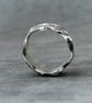 Silver Band Ring - Unique Textured Sterling Band Ring - Size N - Image 4