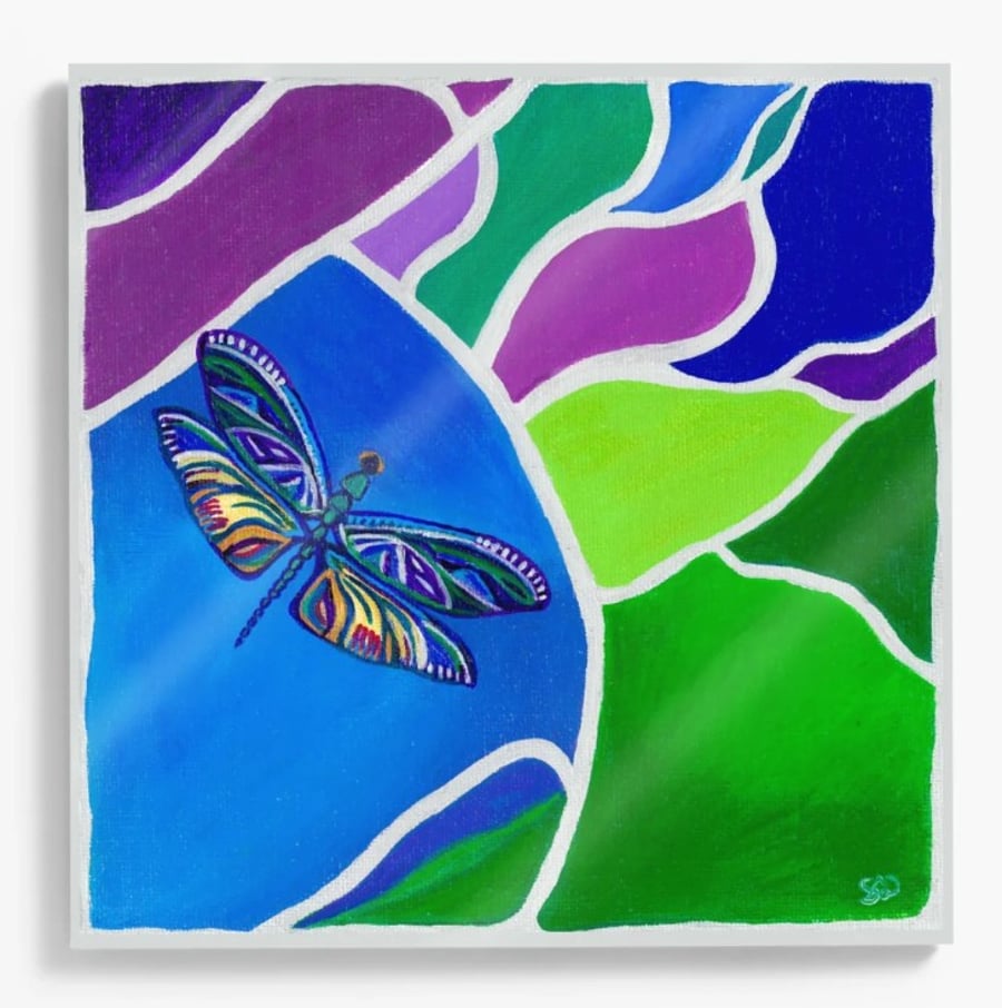 Acrylic wall tile from original painting titled Transformation