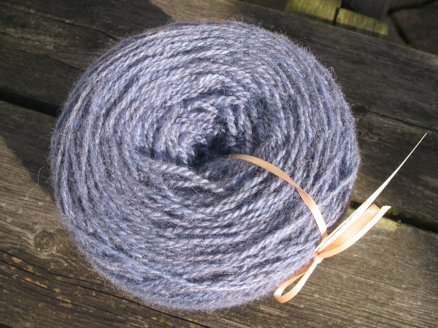 Hand-dyed Jacob & Alpaca Double Knitting (Sport) Wool Lavender 100g