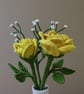 macrame yellow rose bud, single stem rose flower decoration - Image 10