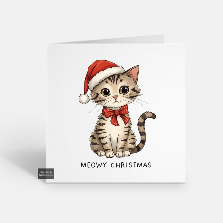 Funny Cat Christmas Card For Him Or Her - Unique Xmas Humour 