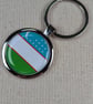 Uzbekistan Flag Keyring - Uzbekistan Flag Keychain