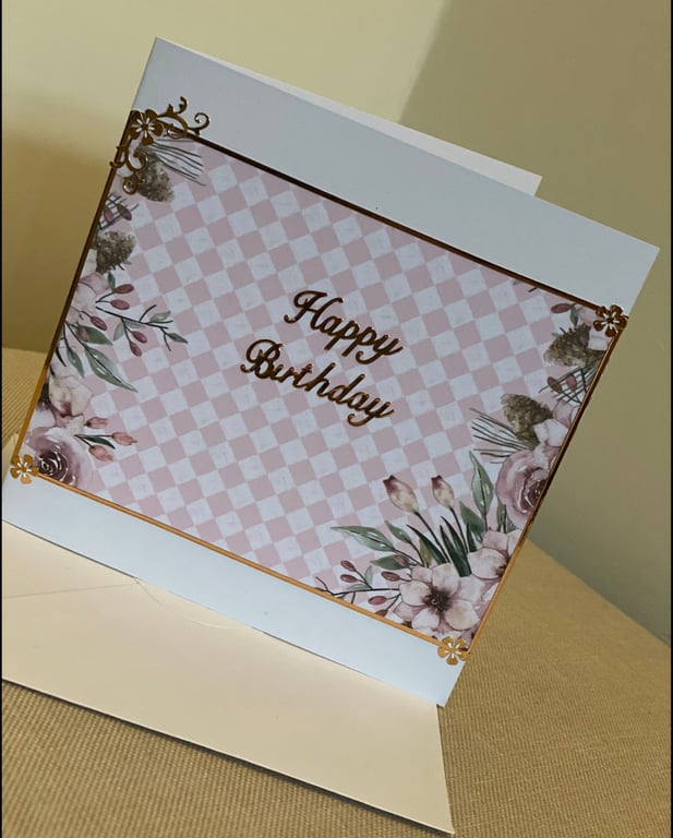Handmade Flower Birthday card