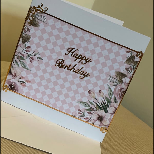 Handmade Flower Birthday card