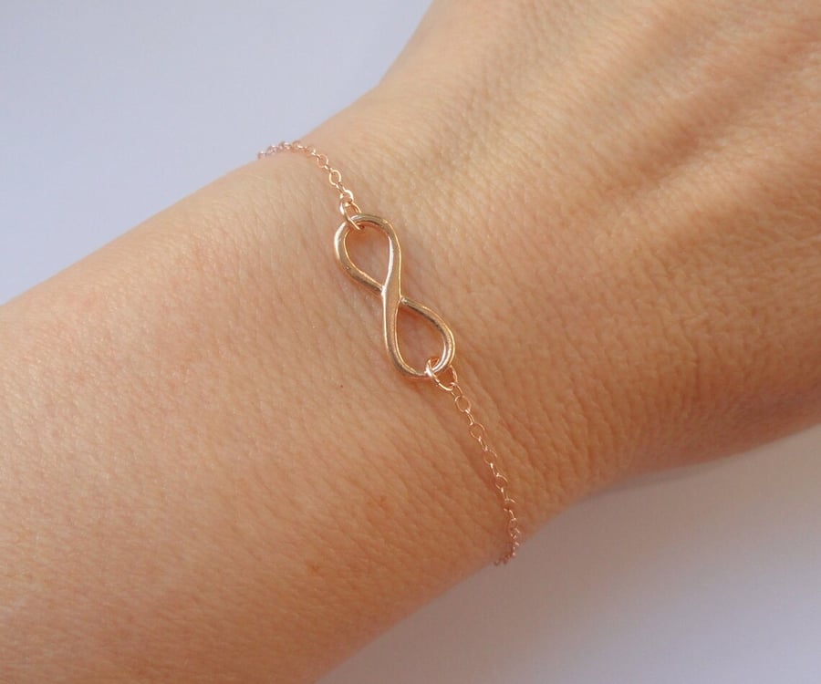Rose gold infinity bracelet