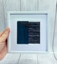 Blue Geometric Yarn Art - Handmade Framed Textile Art