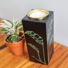 Tall tea light holder for plant rare lover with leaves Monstera Obliqua Peru 