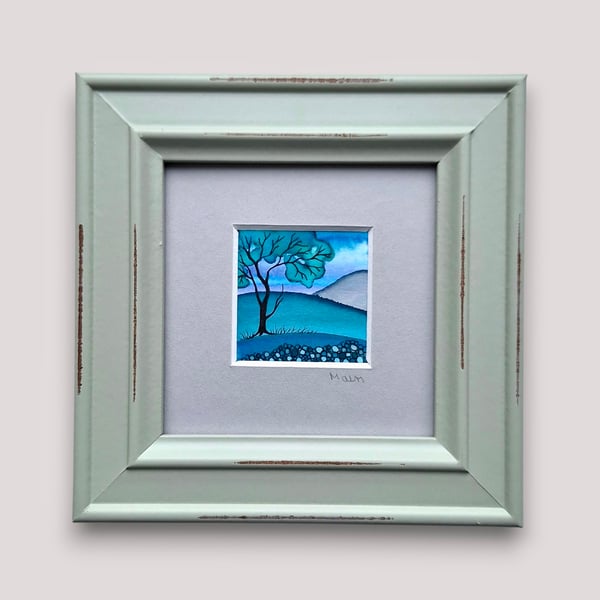 Tiny Framed Original Painting 