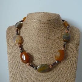 agate necklace, sterling silver