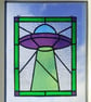 Stained Glass UFO Window Hanging - Image 3