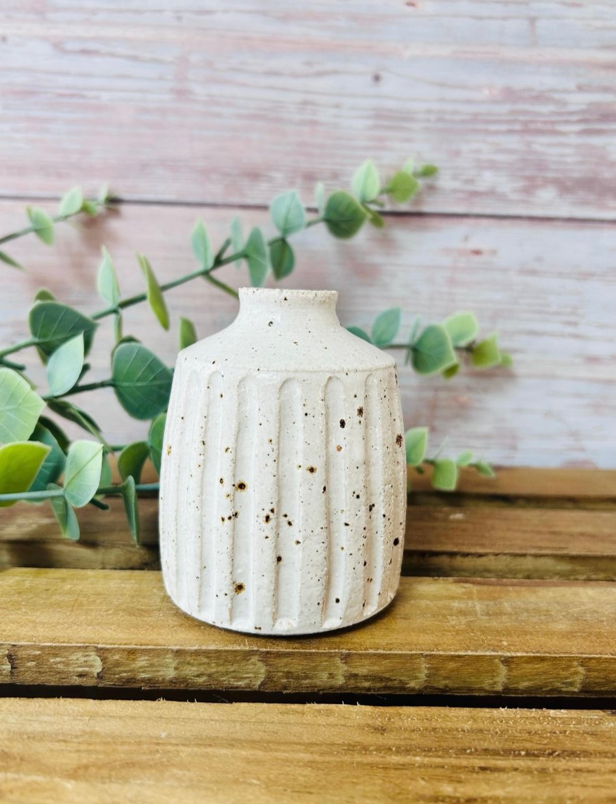 Small White Bud Vase 