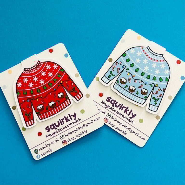 Magnetic bookmark - Christmas jumpers